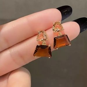 Cinderella Tawny Crystal Earrings by Grathia Cero